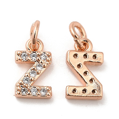 Brass Micro Pave Grade AAA Cubic Zirconia Charms LS-ZIRC-P067-11RG-Z-NR-1