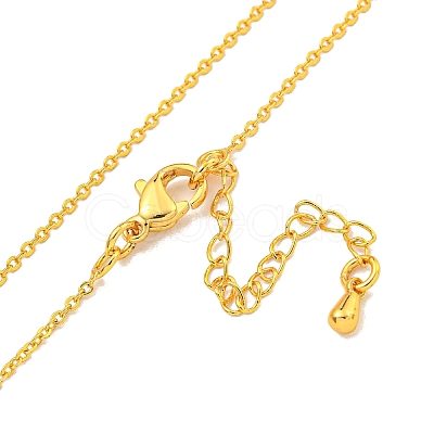 Brass Cable Chain Necklaces for Women NJEW-G084-15G-1