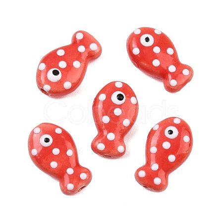 Handmade Porcelain Beads PORC-B009-03O-1