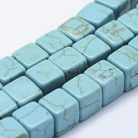 Synthetic Turquoise Beads Strands TURQ-F009-02-6x6mm-1