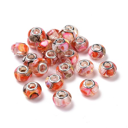 Transparent Resin European Rondelle Beads RPDL-P005-01P-13-1