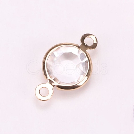 Brass Pave Glass Connector Charms FIND-WH0420-93KCG-02-1