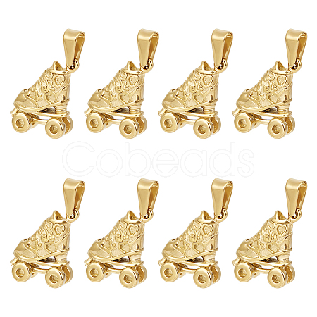 8Pcs 304 Stainless Steel Pendants STAS-UN0045-35G-1
