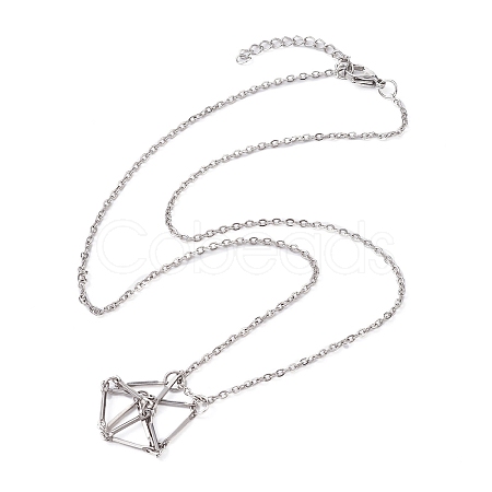 Tarnish Resistant 201 Stainless Steel Macrame Pouch Empty Stone Holder for Pendant Necklaces Making NJEW-JN04449-1
