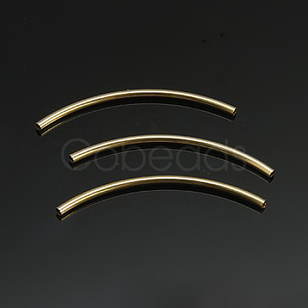 Yellow Gold Filled Curved Tube Beads X-KK-G150-31-1