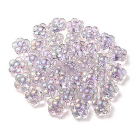 UV Plating Rainbow Iridescent Transparent Acrylic Beads OACR-C007-11A-1