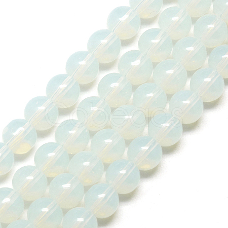 Imitation Jade Glass Beads Strands GR10mm69Y-1