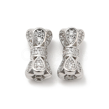 Brass Micro Pave Cubic Zirconia Beads KK-B074-49P-1