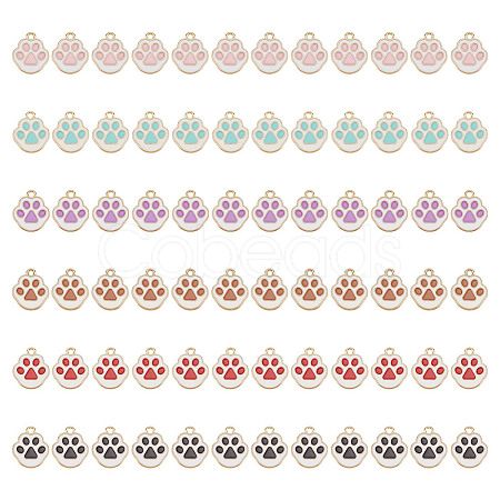 72Pcs 6 Colors Alloy Enamel Pendants ENAM-GO0001-16-1
