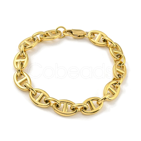 Ion Plating(IP) 304 Stainless Steel Oval Link Chain Bracelets BJEW-D030-11A-G-1