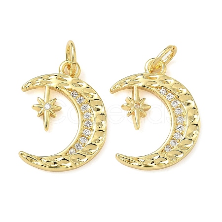Brass Micro Pave Cubic Zirconia Pendants KK-P326-17G-1