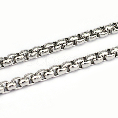 Tarnish Resistant 304 Stainless Steel Box Chains CHS-L001-29-3.5mm-1
