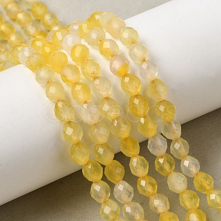 Dyed & Heated Natural Yellow Agate Beads Strands G-K376-F20-01-1
