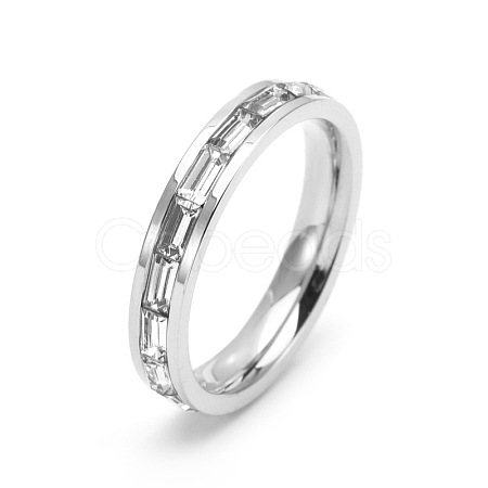 304 Stainless Steel with Crystal Rhinestone Finger Rings FS-WGF5DC4-09-1