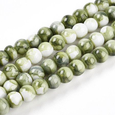 Baking Paint Glass Beads Strands DGLA-N003-6mm-C06-1