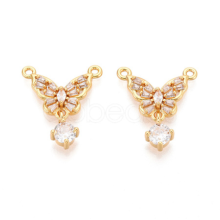 Brass Micro Pave Cubic Zirconia Pendants KK-N263-02G-1