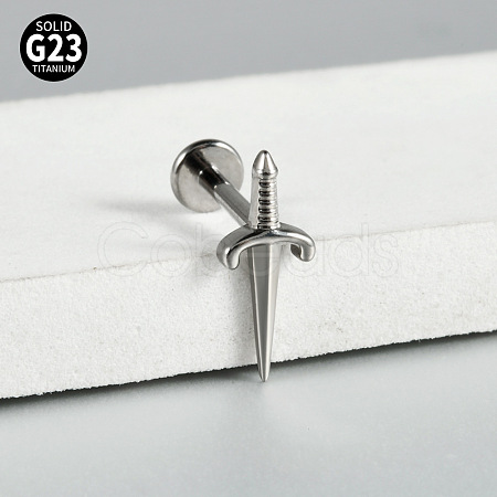 Sword G23 Titanium Cartilage Earrings WG0CACB-15-1