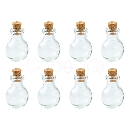 8Pcs Round Glass Bottle for Bead Containers BOTT-FS0001-03-1