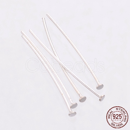 925 Sterling Silver Flat Head Pins STER-K017-40mm-S-03-1
