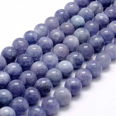 Natural White Jade Imitation Aquamarine Beads Strands G-F364-15-10mm-1