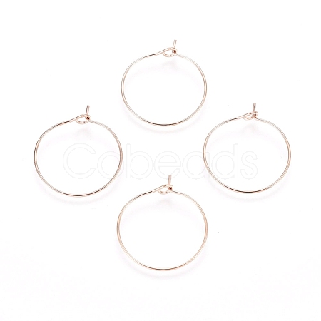 Ion Plating(IP) 316L Surgical Stainless Steel Hoop Earring Findings STAS-D164-03RG-1