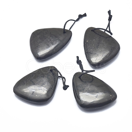 Natural Shungite Pendants G-F675-20-1
