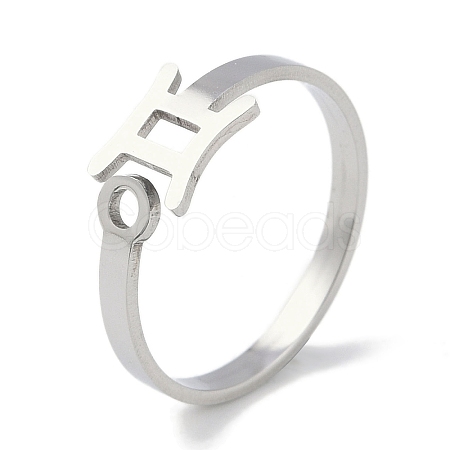 Non-Tarnish Constellations 304 Stainless Steel Open Cuff Ring for Women RJEW-L122-001P-08-1