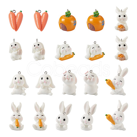 20Pcs 10 Styles Opaque Resin Pendants RESI-BT0001-27-1