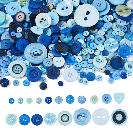Flat Round Resin Buttons BUTT-TAC0017-01B-1