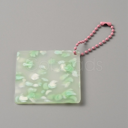 Translucent Acrylic Disc Pendant Keychain KEYC-WH0027-85A-01-1
