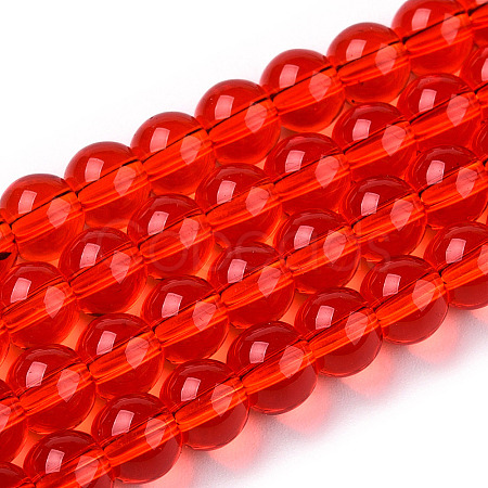 Transparent Glass Beads Strands X-GLAA-T032-T6mm-09-1