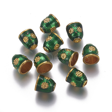 Apetalous Alloy Enamel Bead Caps PALLOY-F227-01G-02-1