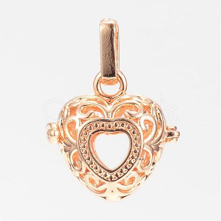 Rack Plating Brass Cage Pendants KK-S309-04G-1