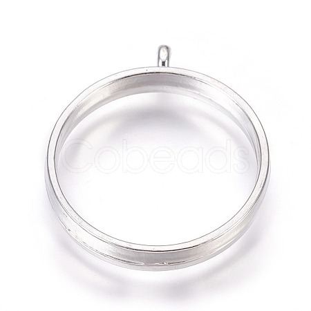 Alloy Open Back Bezel Pendants PALLOY-WH0030-01P-1