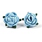 Cotton Knitting Artificial Flower, Ornament Accessories, Deep Sky Blue, 56x61.5x39mm