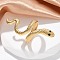 304 Stainless Steel Rhinestone Snake Open Cuff Rings, Wrap Rings for Women, Ion Plating(IP), Golden, US Size 8 1/2(18.5mm)