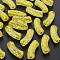 Transparent Crackle Acrylic Beads, Curved Tube, Yellow, 35x11.5x13.5mm, Hole: 3.5mm, about 148pcs/500g