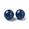 Wood Large Hole European Beads, Round, Dark Blue, 19~20x18mm, Hole: 4.2mm