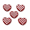 Opaque Acrylic Beads, with Enamel, Heart with Tartan Pattern, Red, 21x25x5mm, Hole: 1.6mm