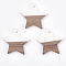 Resin & Wood Pendants, Star, White, 26x28x4mm, Hole: 1.6mm