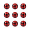 Natural Wooden Beads, Plaid Beads, Tartan Pattern, Round, Red, 5/8 inch(16mm), Hole: 4mm