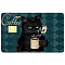 PVC Plastic Waterproof Card Stickers, Self-adhesion Card Skin for Bank Card Decor, Rectangle, Cat Shape, 186.3x137.3mm