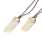 Natural Citrine Nugget Pendant Necklace with Waxed Cord for Women, 33.86~38.98 inch(86~99cm)