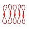 Elastic String, with Silicone Beads Buckle, for Hanging Tags, Cards, Keys, Red, 65~78x1mm