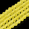 Imitate Austrian Crystal Frosted Glass Beads Strands, Grade AA, Faceted, Bicone, Yellow, 4x4mm, Hole: 1mm, about 82~85pcs/strand, 12.01~12.2 inch(30.5~31cm)