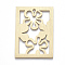 Aluminium Big Pendants, Laser Cut Big Pendants, Rectangle with Flower, Golden, 50x36x1mm, Hole: 3mm