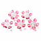 Handmade Lampwork Beads, Flower, Medium Violet Red, 14.5~15.5x15~16x7~8mm, Hole: 1.5mm