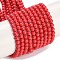 Synthetic Turquoise Beads Strands, Round, Dyed, Red, 3mm, Hole: 0.8mm, about 131pcs/strand, 15.16''(38.5cm)