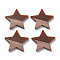 Opaque Resin & Walnut Wood Pendants, Two Tone, Star, Camel, 26x28.5x3mm, Hole: 1.8mm