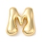 Brass Pendant, Real 18K Gold Plated, Letter M, 22.5x21.6x7mm, Hole: 2.9x2mm